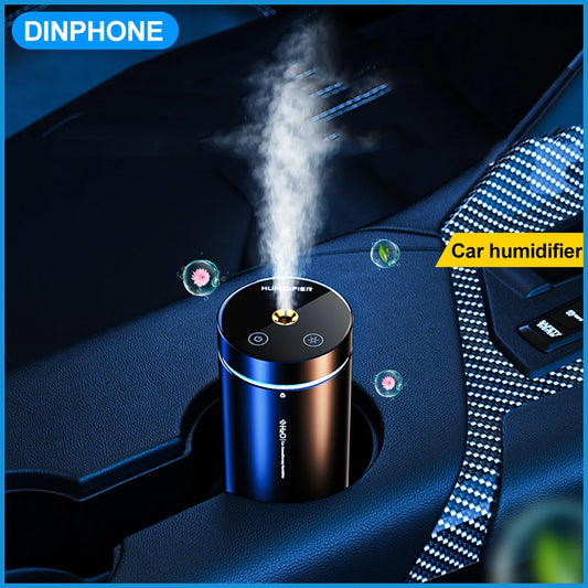 DINPHONE Car Air Humidifier Aluminium Alloy Essential Oils Diffuser 300ml Air Freshener For Auto Home Office Accessories