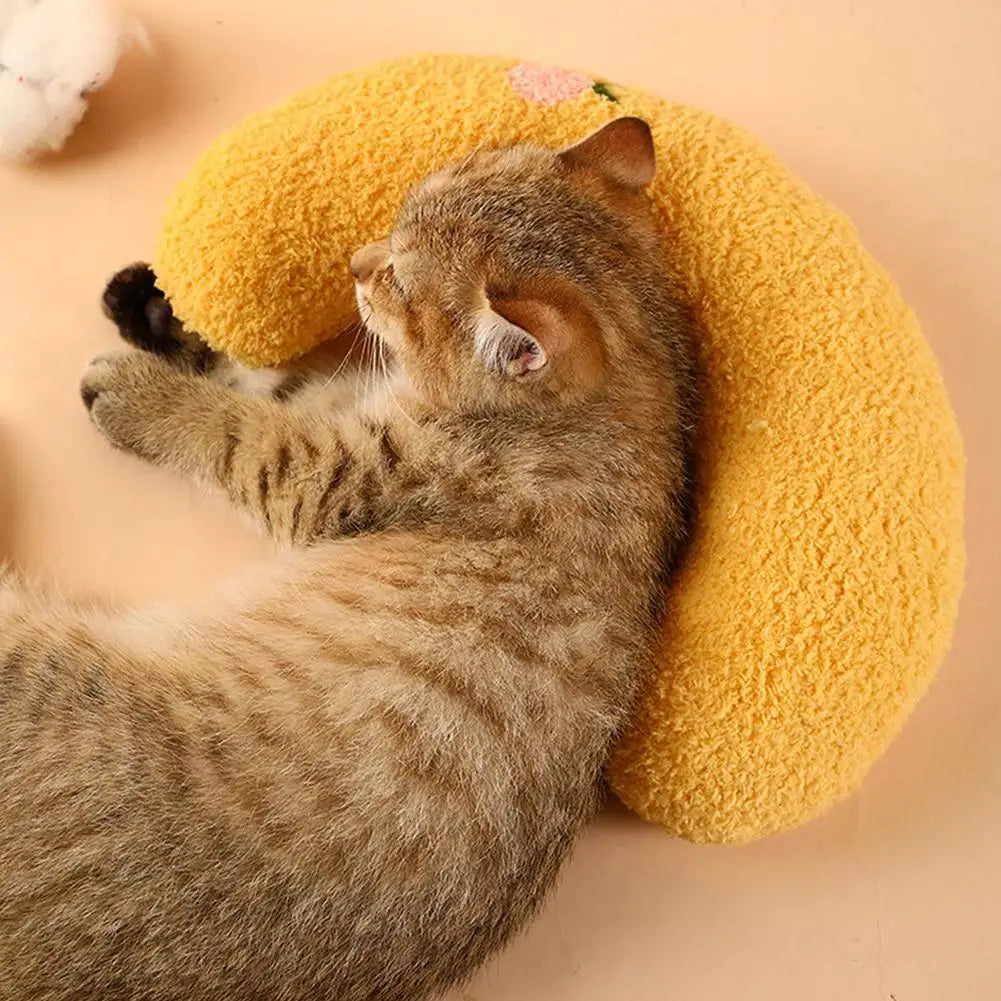 Pet Sleeping Pillow Ultra Soft Fluffy Dog Cat U-shaped Pillow Calming Toy Pet Supplies