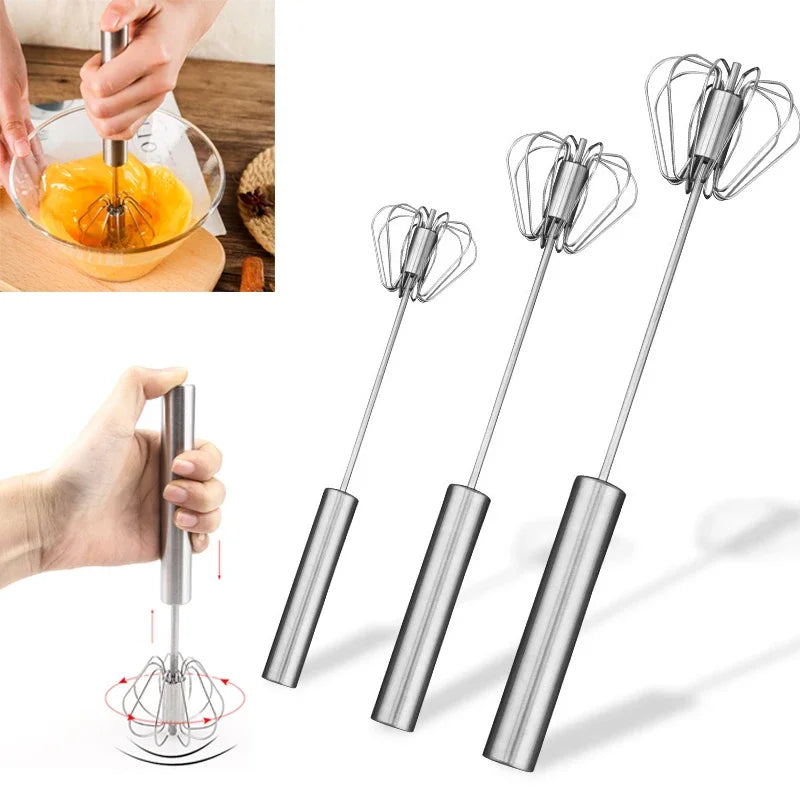 Self Rotating Egg Beater Useful Things for Home Manual Mixer Kitchen Novel Kitchen Accessories Convenience Gadget Sets Tools Bar
